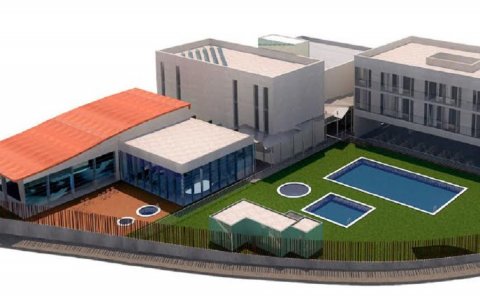 Diversos angles de la maqueta del futur complex turístic i hoteler d’Ascó.