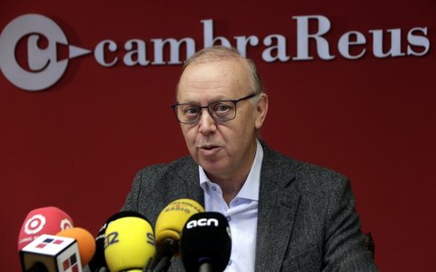 El president de la Cambra de Reus, Isaac Sanromà, en roda de premsa. FOTO: CEDIDA.