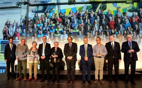 Un dels moments de l'esdeveniment, que va homenatjar els professionals del Port.